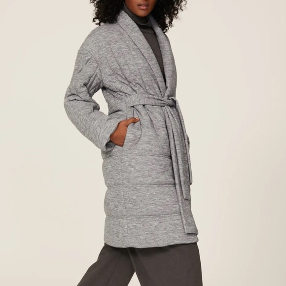 Club Monaco Quilted Blanket Coat - Grey - Picture 3 of 16